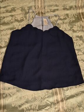 Sweet Wanderer Navy and Light Gray Layered Cami